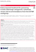 Cover page: Extracorporeal treatment for poisoning to beta-adrenergic antagonists: systematic review and recommendations from the EXTRIP workgroup.