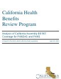 Cover page of Analysis of California Assembly Bill 907 Coverage for PANDAS and PANS