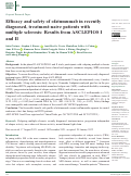 Cover page: Efficacy and safety of ofatumumab in recently diagnosed, treatment-naive patients with multiple sclerosis: Results from ASCLEPIOS I and II