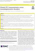 Cover page: Vitamin B12 measurements across neurodegenerative disorders