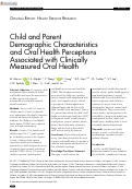 Cover page: Child and Parent Demographic Characteristics and Oral Health Perceptions Associated with Clinically Measured Oral Health.