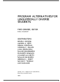 Cover page: Program Alternatives for Linguistically Diverse Students