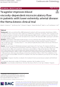 Cover page: Ticagrelor improves blood viscosity-dependent microcirculatory flow in patients with lower extremity arterial disease: the Hema-kinesis clinical trial