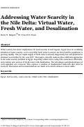 Cover page: Addressing Water Scarcity in the Nile Delta: Virtual Water, Fresh Water, and Desalination