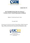 Cover page: Does Daylight Saving Time Save Energy? Evidence from a Natural Experiment in Indiana