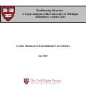 Cover page: Reaffirming Diversity: A Legal Analysis of the University of Michigan Affirmative Action Cases