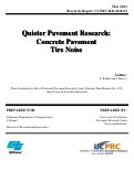 Cover page: Quieter Pavement Research: Concrete Pavement Tire Noise