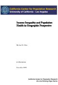 Cover page: Income Inequality and Population Health in Geographic Perspective