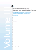 Cover page: International performance measurement and verification protocol Volume III: Concepts and options for determining energy savings in new construction