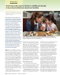 Cover page: Food insecurity may be linked to childhood obesity in low-income Mexican-American families