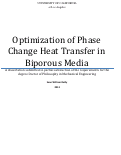 Cover page: Optimization of Phase Change Heat Transfer in Biporous Media