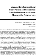 Cover page: Transnational Black Politics and Resistance: From Enslavement to Obama: Through the Prism of 1619