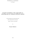 Cover page: Google Correlations: New approaches to collecting data for statistical network analysis