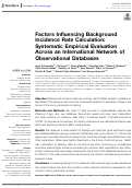 Cover page: Factors Influencing Background Incidence Rate Calculation: Systematic Empirical Evaluation Across an International Network of Observational Databases