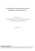 Cover page: The Political Economy of Environment-Development Relationships: A Preliminary Framework