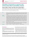 Cover page: Variability of biomarkers in patients with chronic heart failure and healthy controls