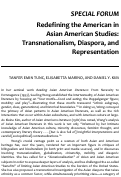 Cover page: Redefining the American in Asian American Studies: Transnationalism, Diaspora, and Representation