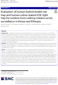 Cover page: Evaluation of human-baited double net trap and human-odour-baited CDC light trap for outdoor host-seeking malaria vector surveillance in Kenya and Ethiopia