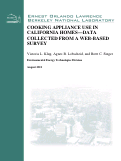Cover page: COOKING APPLIANCE USE IN CALIFORNIA HOMES DATA COLLECTED FROM A WEB-BASED SURVEY