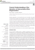 Cover page: Current Understanding of the Genetics of Intervertebral Disc Degeneration.