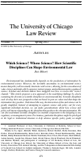 Cover page: Which Science? Whose Science? How Scientific Disciplines Can Shape Environmental Law