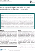 Cover page: End-stage renal disease preceded by rapid declines in kidney function: a case series