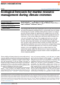 Cover page: Ecological forecasts for marine resource management during climate extremes.