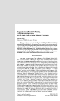 Cover page: Pragmatic Issues Related to Reading Comprehension Questions: A Case Study From a Latino Bilingual Classroom
