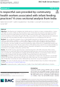 Cover page: Is respectful care provided by community health workers associated with infant feeding practices? A cross sectional analysis from India