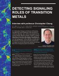 Cover page: Detecting Signaling Roles of Transition Metals: Interview with Professor Christopher Chang