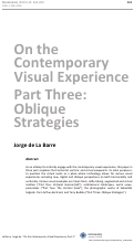 Cover page: On the Contemporary Visual Experience, Part Three: Oblique Strategies