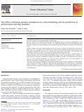 Cover page: The effect of human patient simulation on critical thinking and its predictors in prelicensure nursing students