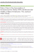 Cover page: Role of Sex in the Association of Socioeconomic Status With Cardiovascular Health in Black Americans: The Jackson Heart Study.