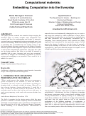 Cover page of Computational materials: Embedding Computation into the Everyday