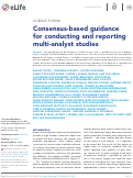 Cover page: Consensus-based guidance for conducting and reporting multi-analyst studies