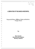 Cover page: A Derivation of the GAGGE 2-Node Model