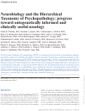 Cover page: Neurobiology and the Hierarchical Taxonomy of Psychopathology: progress toward ontogenetically informed and clinically useful nosology
