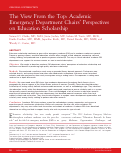 Cover page: The View From the Top: Academic Emergency Department Chairs' Perspectives on Education Scholarship.