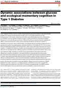 Cover page: Dynamic associations between glucose and ecological momentary cognition in Type 1 Diabetes.