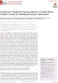 Cover page: Levofloxacin Population Pharmacokinetics in South African Children Treated for Multidrug-Resistant Tuberculosis