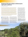 Cover page: Management of blue gum eucalyptus in California requires region-specific consideration