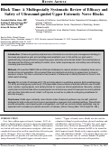 Cover page: Block Time: A Multispecialty Systematic Review of Efficacy and Safety of Ultrasound-guided Upper Extremity Nerve Blocks