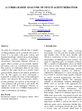 Cover page: CORBA-based analysis of multi agent behavior