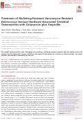 Cover page: Treatment of Multidrug-Resistant Vancomycin-Resistant Enterococcus faecium Hardware-Associated Vertebral Osteomyelitis with Oritavancin plus Ampicillin.