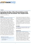 Cover page: Evaluating the Role of Boat Electrofishing in Fish Monitoring of the Sacramento–San Joaquin Delta