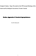 Cover page of Erotica, Aggression and Perceived Appropriateness