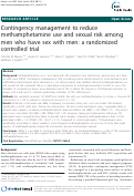 Cover page: Contingency management to reduce methamphetamine use and sexual risk among men who have sex with men: a randomized controlled trial