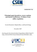 Cover page: Principal-agent incentives, excess caution, and market inefficiency: Evidence from utility regulation