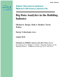 Cover page: Big Data Analytics in the Building Industry: