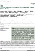 Cover page: The role of intestine in metabolic dysregulation in murine Wilson disease